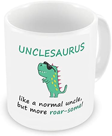 VIROSA Unclesauras Mug, Like a Normal Uncle But More Roar-Some, Ideal for Uncle, Birthday, Christmas, Thanksgiving, Fathers Day Gift, Funny Unicorn Gift Coffee Mug for Any Occasion