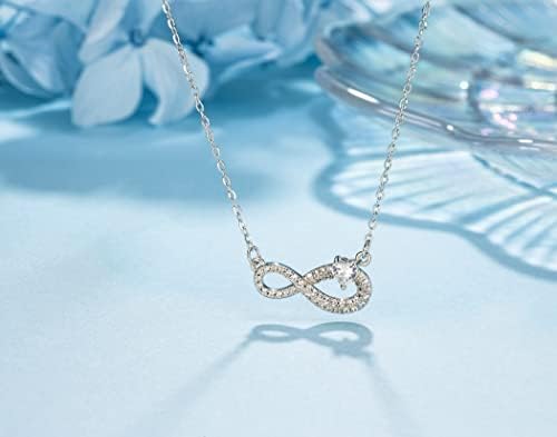 NOURISHLOV Mother and Daughter Necklace, Sterling Silver Infinity with Heart Necklace for Mom, Mum Gifts from Daughter, Birthday Jewelry - Image 2