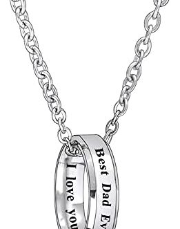 BESPMOSP Best Dad Ever Necklace Dad Gifts From Daughter Son Daddy Necklace Father’s Day Gifts Birthday Necklace For Dad…