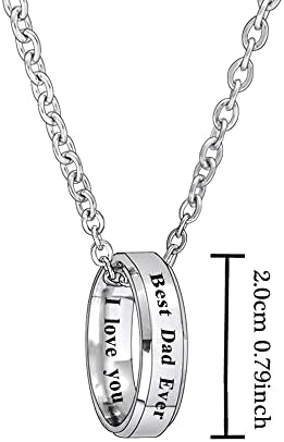 BESPMOSP Best Dad Ever Necklace Dad Gifts From Daughter Son Daddy Necklace Father's Day Gifts Birthday Necklace For Dad… - Image 2