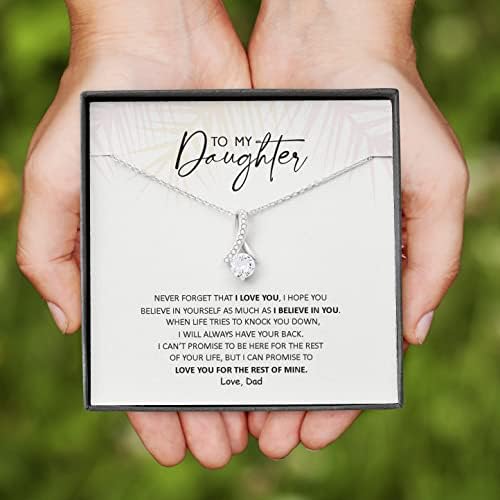 A Necklace Gift Message from Dad to Daughter Jewellery Birthday Gift for Girls Father gift to Daughters Personalised Love Sterling Silver for Her - Image 6