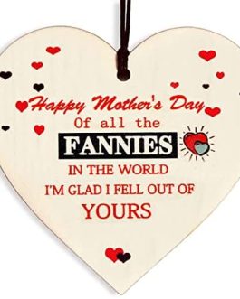 OBYJCA Funny Mother’s Day Funny Gifts, Novelty Mother’s Day Gifts, Mother Gifts, Mothers Gay Ideas Rude Mothers Day Presents, Wooden Heart Birthday Gift for Mum Daughter Son Gift