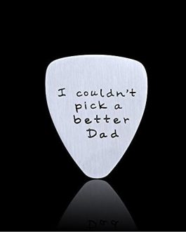 Fathers Day Gift Mens I couldn’t Pick a Better Dad Guitar Pick Custom Gift for Daddy Papa Stainless Steel