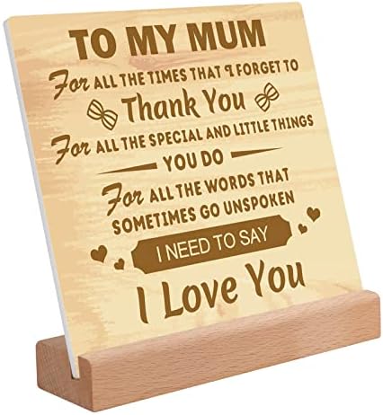 KAAYEE Mothers Day for Mum Gifts, Acrylic Plaque Ornaments Birthday Gifts for Mum, Presents for Mum on Her Birthday from Daughter Son, Mothers Day Christmas Xmas Gifts for Mummy (To Mum 2)