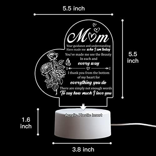 Mothers Day Gifts for Mum from Daughter - Gifts for Mum - Mum Gifts Engraved Night Light for Birthday Present for Mum, Mum Gifts from Daughter/Son with Thankful Sayings, Mothers Day Gifts for Mum - Image 8