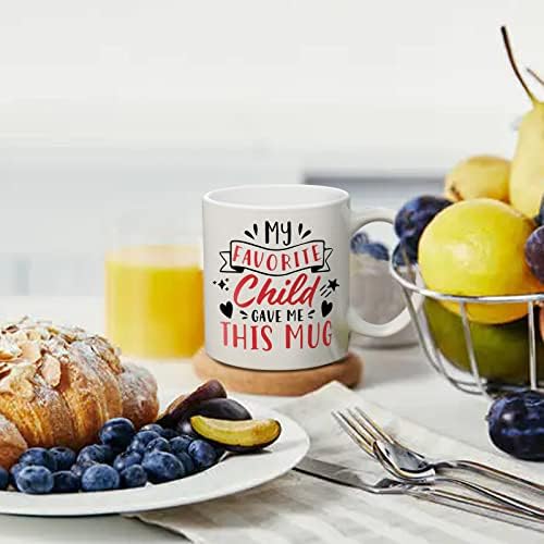 Welsky Gifts for Mum Dad Mug - My Favorite Child Gave Me This Mug - 330ml Ceramic Coffee Mug Daddy Mummy Presents , Mothers Fathers Day Birthday Christmas Gifts for Mum Dad from Daughter Son - Image 6