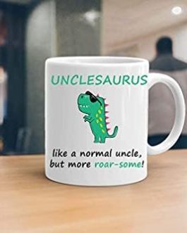 VIROSA Unclesauras Mug, Like a Normal Uncle But More Roar-Some, Ideal for Uncle, Birthday, Christmas, Thanksgiving, Fathers Day Gift, Funny Unicorn Gift Coffee Mug for Any Occasion
