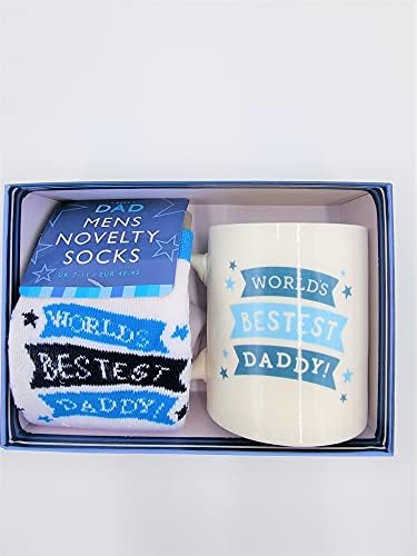 Milah World's Bestest Father Day Gift Set - Dad Mug & 1 Pair Father's Day Novelty Sock in a Gift Box (Worlds Bestest Daddy)