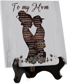 Mothers Day Gifts for Mum, Mum Birthday Gifts, Engraved Plaque Gifts for Mum from Son, with Beautiful Saying, Idea Mum Gifts for Mothers Day, Birthday, for Mum, Step Mum, Mother in Law