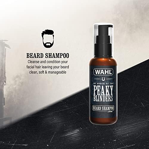 Wahl and Peaky Blinders Beard Trimmer Gift Set, Battery Powered Trimmer, Men’s Stubble Trimmers, Facial Hair Trimming, Beard Shampoo, Facial Hair Care, Men’s Grooming Kit - Image 3