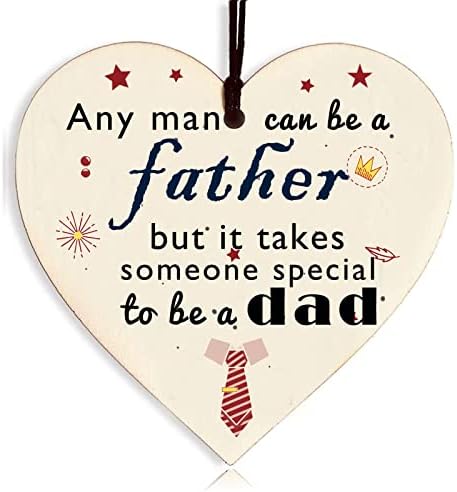 Fathers Birthday Gifts for Dad from Daughter, Dad Gifts Wooden Hanging Heart Plaque Gift for Dad Loving Thoughtful Present for Your Father, Father's Day Gifts