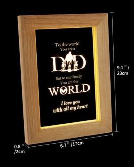 Dad Birthday Gifts, PRSTENLY Photo Frame Night Light Gifts for Dad on His Birthday Christmas Wedding Anniversary Fathers Day from Daughter Son Wife, Daddy Presents from Baby