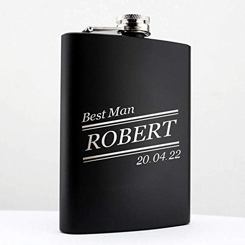 EDSG Personalised Hip Flask | Engraved Whisky Flask 6oz Pocket Flask | Custom Gift for Best Man Fathers Day Wedding | Gift for Dad Daddy Father Grandpa Granddad Hand Finished in UK (Name) - Image 2