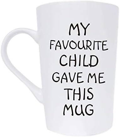 Funny Christmas Gifts Coffee Mug, My Favourite Child Gave Me This Mug, Best Dad and Mom Gifts Father's Day and Mother's Day Present Idea from Daughter Son Kids, White 12 Oz