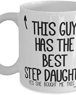 MIPOMALL Stepdad in Laws Mug – Gifts for Stepdad in Law – This Guy has The Best Step Daughter – Fathers Day, Birthday Gifts, Christmas Presents – Coffee Mugs – wm7426
