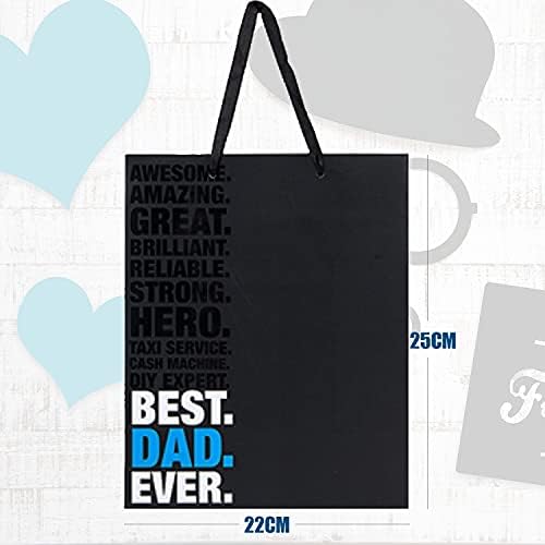 AKH Fathers Day Gift Bag with Gift Tags | Pack of 2 | 25cm x 22cm x 10cm | Dads Day Thick Luxury Paper Gift Bag | Dad's Day Gifts Bag | Best DAD Ever - Image 3
