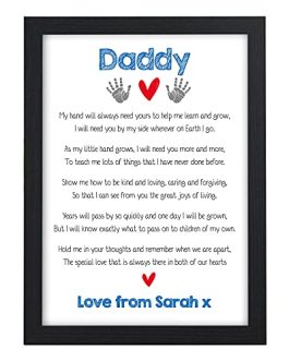 PERSONALISED Daddy Gifts from Little Boy Little Girl Son Daughter – Gifts for Daddy, Dad, Grandad, Uncle, Him – Birthday, Christmas Gifts for Daddy – 1st First Fathers Day Gifts for Him