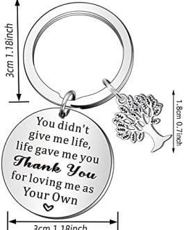 QMVMV Stepdad Stepmum Keyring Stepfather Stepmother Father Mother in Law Fathers Day Mothers Day Gifts for Women Men