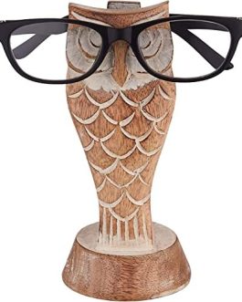 Owl Gift for Women Men Owl Glasses Holder Spectacle Stand Wooden Eyeglass Handmade Display Home Office Gift for Teacher Him Her Mom Dad