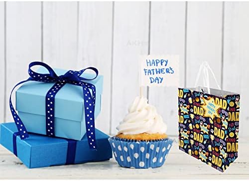 AKH® Fathers Day Gift Bag | 22 x 10.1 x 27cm |Medium Size | Dad's Day Gift Bag | Dads Day Gifts Bags With Gift Tag |Thick Luxury Paper Gift Bag | Dad's Birthday Gift Bag (Black & Blue) - Image 4