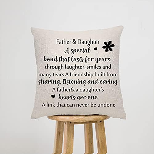 Dad Gifts from Daughter Dad Cushion Cover Daughter Gifts from Dad Daughter Pillow Cover Cushion Cover Father Cushion Cover Daughter Birthday Christmas Father's Day Pillow Case for Father Daughter - Image 3