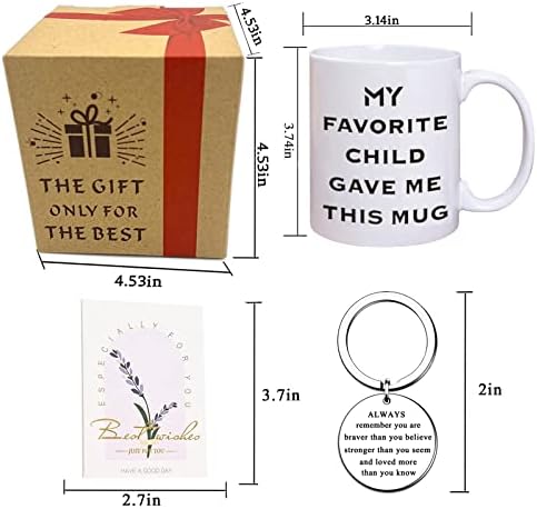 WJYTLON Mothers Day Gifts for Mum, Funny Coffee Mug Mothers Day Gifts from Daughter or Son, Novelty Coffee Mug for Mum, Presents for Mum- My Favourite Child Gave Me This Mug - 13oz - Image 2