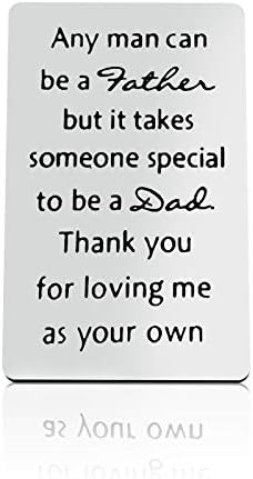 Step Dad Wallet Card Gifts Fathers Day Gift from Stepdaughter Stepson Christmas Birthday Gifts Thank You for Loving Me as Your Own Appreciation Gift for Stepfather Engraved Wallet Card Gifts for Dad