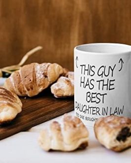 This Guy Has The Best Daughter in Law Mug – Daughter in Law Gifts, 11oz Ceramic Dishwasher Safe Coffee Mugs – Dad Father in Law Fathers Day for Birthday Presents, Premium Cup – Made in UK Stuff4