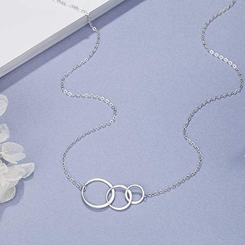 3 Generations Necklace - Sterling Silver Interlocking Infinity 3 Circles Necklace for Grandma Mom Granddaughter, Mothers Day Jewelry Birthday Gifts - Image 4