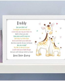 Personalised Mummy To Be Daddy To Be Gifts from Bump Christmas Birthday Mothers Day Fathers Day Gifts from Bump Baby Shower Presents for Mummy To Be – A5 A4 Prints and Frames – 18mm Wooden Blocks
