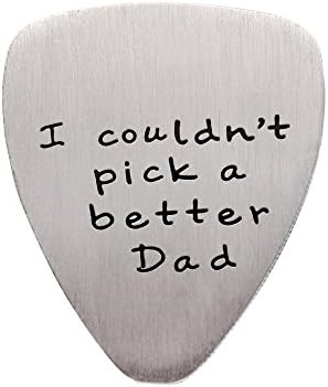 Fathers Day Gift Mens I couldn't Pick a Better Dad Guitar Pick Custom Gift for Daddy Papa Stainless Steel