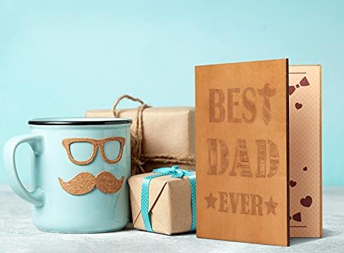 Giiffu Wooden Fathers Day Card -Best Dad Ever, Best Dad Greeting Card for Father's Day, Best Gifts for Father,Husband,Grandpa, Birthday Card for Dad - Image 7