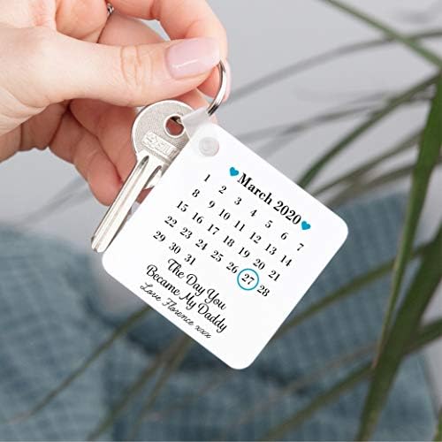 Drifting Ducks Personalised Sentimental Keepsake Day You Became My Daddy Date Plastic Keyring Father's Day New Baby Gift - Image 2