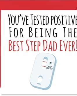 Funny Birthday Cards for Step Dad – Positive Best Step Dad Ever – Joke Happy Birthday Card for Step Dad from Son Daughter, Step Father Birthday Gifts, 145mm x 145mm Father’s Day Greeting Cards Gift