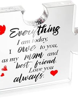 Mum Birthday Gifts for Mum from Daughter Son Acrylic Block Puzzle Thank You Gifts Mum Plaques Engraved Plaque Gift with Beautiful Phrases for Mum Stepmom Mother in Law Grandma