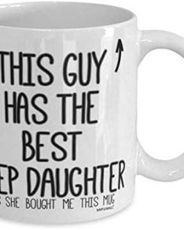 MIPOMALL Stepdad in Laws Mug – Gifts for Stepdad in Law – This Guy has The Best Step Daughter – Fathers Day, Birthday Gifts, Christmas Presents – Coffee Mugs – wm7426