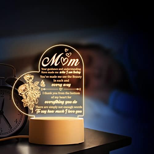 Mothers Day Gifts for Mum from Daughter - Gifts for Mum - Mum Gifts Engraved Night Light for Birthday Present for Mum, Mum Gifts from Daughter/Son with Thankful Sayings, Mothers Day Gifts for Mum - Image 3