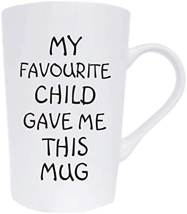 Funny Christmas Gifts Coffee Mug, My Favourite Child Gave Me This Mug, Best Dad and Mom Gifts Father's Day and Mother's Day Present Idea from Daughter Son Kids, White 12 Oz - Image 2