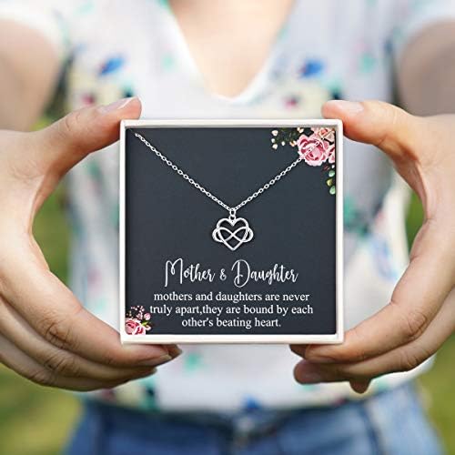 RareLove Gifts for Mum,925 Sterling Silver Tiny Infinity Heart Necklaces for Mother & Daughter,Mom Necklace Jewellery from Daughter,Mom Gifts for Mothers Day,Best Birthday Gift Ideas - Image 2