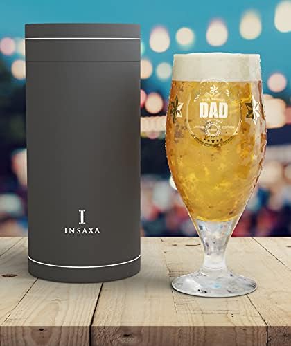 Insaxa Father's Day Gifts Dad Gifts - World's Finest Dad Beer Glass (1 Pint / 580ml) Dad Birthday Gifts for Dad Christmas Gifts for Dad Presents for Dad Fathers Day Gift Dad Gift - Image 5