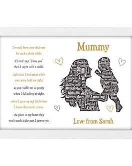 Personalised Mummy Poem Gifts From Daughter Son – Mothers Day Gifts For Mummy, Nanny, Grandma – First 1st Mother’s Day Gifts New Mum Baby – I Love You Mummy