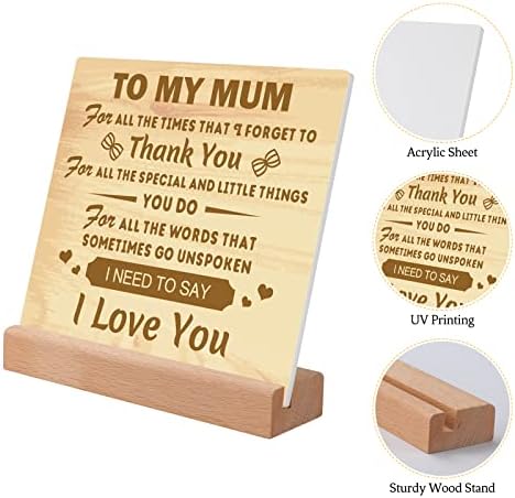 KAAYEE Mothers Day for Mum Gifts, Acrylic Plaque Ornaments Birthday Gifts for Mum, Presents for Mum on Her Birthday from Daughter Son, Mothers Day Christmas Xmas Gifts for Mummy (To Mum 2) - Image 4