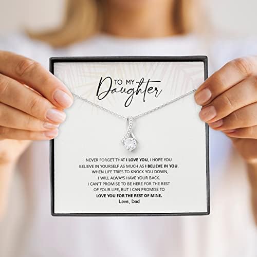 A Necklace Gift Message from Dad to Daughter Jewellery Birthday Gift for Girls Father gift to Daughters Personalised Love Sterling Silver for Her - Image 3