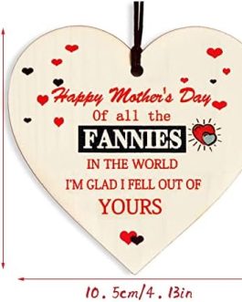 OBYJCA Funny Mother’s Day Funny Gifts, Novelty Mother’s Day Gifts, Mother Gifts, Mothers Gay Ideas Rude Mothers Day Presents, Wooden Heart Birthday Gift for Mum Daughter Son Gift