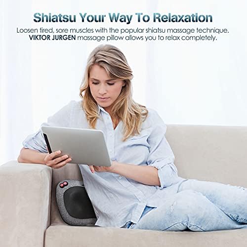 VIKTOR JURGEN Back Massager, Neck Massager with Heat, Massage Pillow Gifts for Men Women Mom Dad, Mothers Day Fathers Day Birthday Christmas Gifts - Image 3
