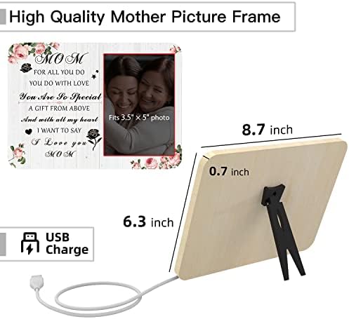 Gifts for Mum-Lighting Picture Frame Mum Gifts, Christmas Thanksgiving New Year Mothers Day Birthday Gifts for Mum Grandma Mother-In-Law Stepmum, 3.5x5 Picture Frame Gifts for Mum from Daughter or Son - Image 7