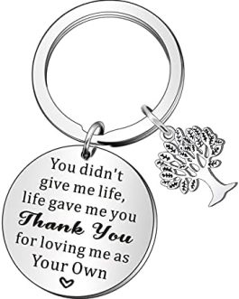 QMVMV Stepdad Stepmum Keyring Stepfather Stepmother Father Mother in Law Fathers Day Mothers Day Gifts for Women Men