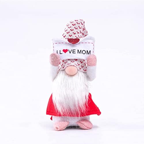 VORAE Mothers Day Gonk Ornament, Plush Valentines Gonk Handmade Gnome Dolls Mini Faceless Tomte Dwarf Elf Decoration for Mother's & Valentine's Day Gift (C)