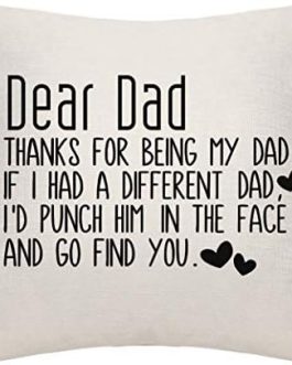 DANKHRA Dad Father Papa Daddy Cushion Cover Throw Pillow Cover Pillow Case from Daughter Son Birthday Thanksgiving Dad Throw Pillow Cover Dad Gifts