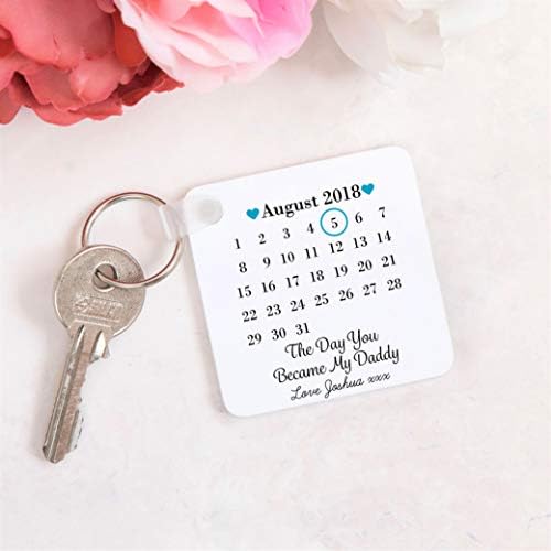 Drifting Ducks Personalised Sentimental Keepsake Day You Became My Daddy Date Plastic Keyring Father's Day New Baby Gift - Image 4
